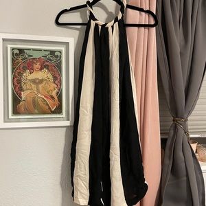 Black and white halter A-line dress!